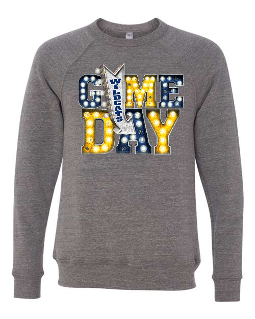 Wildcats Game Day 65 BELLA + CANVAS - Sponge Fleece Raglan Crewneck Sweatshirt - 3901