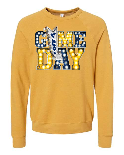 Wildcats Game Day 65 BELLA + CANVAS - Sponge Fleece Raglan Crewneck Sweatshirt - 3901
