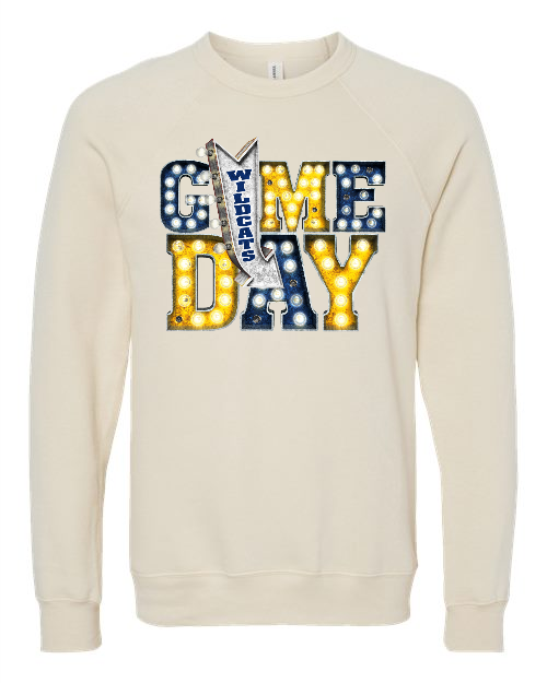 Wildcats Game Day 65 BELLA + CANVAS - Sponge Fleece Raglan Crewneck Sweatshirt - 3901