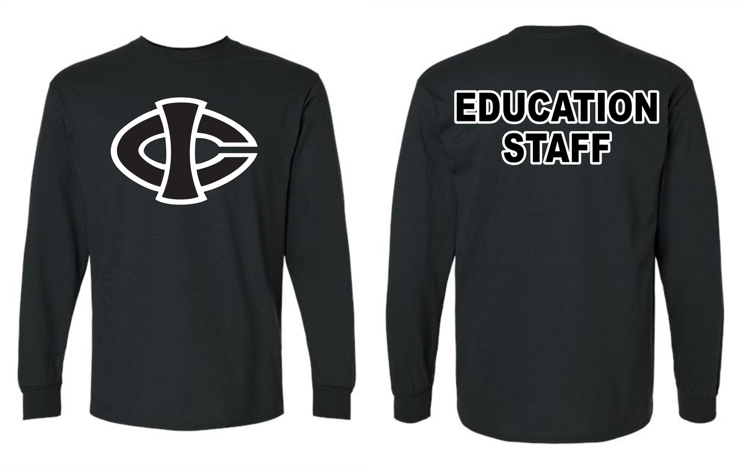 ICCC Gildan Unisex Ultra Cotton® Long Sleeve T-Shirt - 2400 (Black Logo Front & Back)