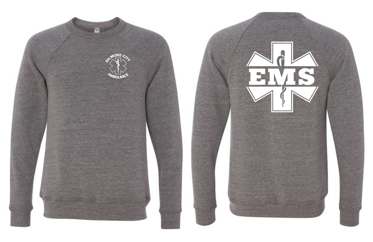BELLA + CANVAS Unisex Sponge Fleece Raglan Crewneck Sweatshirt - 3901 (white logo)