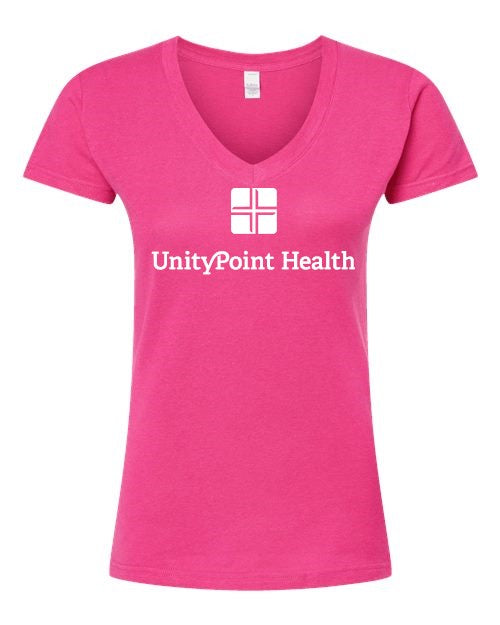 UPH (white logo) Tultex - Women's Fine Jersey V-Neck T-Shirt - 214