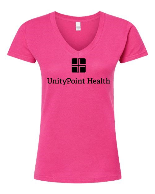 UPH (black logo) Tultex - Women's Fine Jersey V-Neck T-Shirt - 214