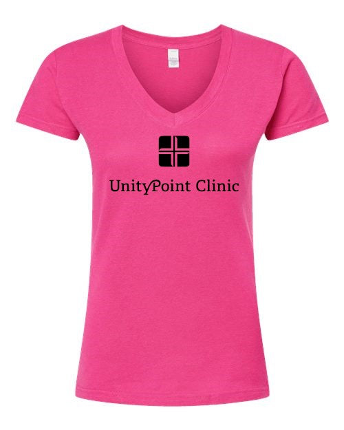 UPC (black logo) Tultex - Women's Fine Jersey V-Neck T-Shirt - 214