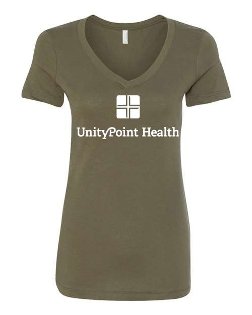 UPH (white logo) Next Level - Women's Ideal V-Neck T-Shirt - 1540