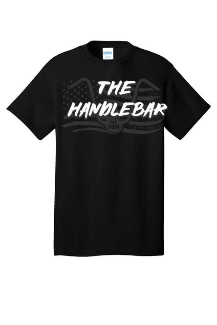 The Handlebar (black and white logo) PC54  Port & Company® Core Cotton Tee
