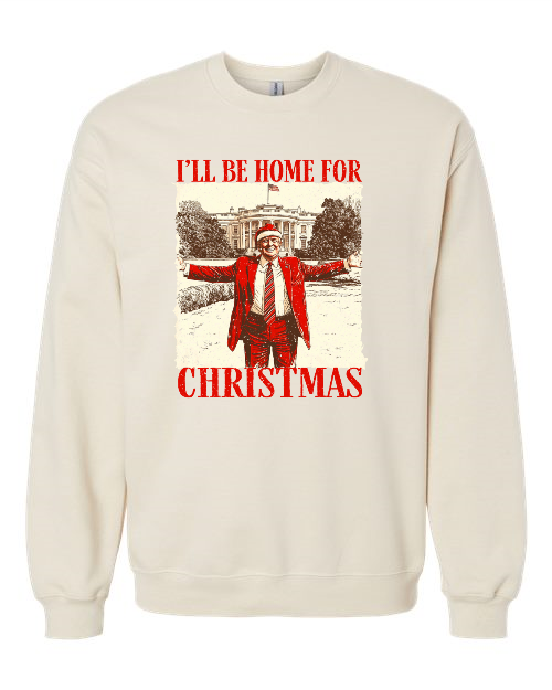 I'll be home for Christmas  Gildan - Softstyle Midweight Crewneck Sweatshirt  SF000