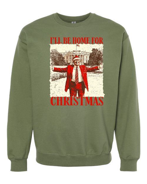 I'll be home for Christmas  Gildan - Softstyle Midweight Crewneck Sweatshirt  SF000