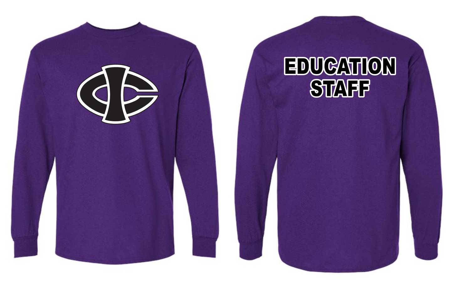 ICCC Gildan Unisex Ultra Cotton® Long Sleeve T-Shirt - 2400 (Black Logo Front & Back)