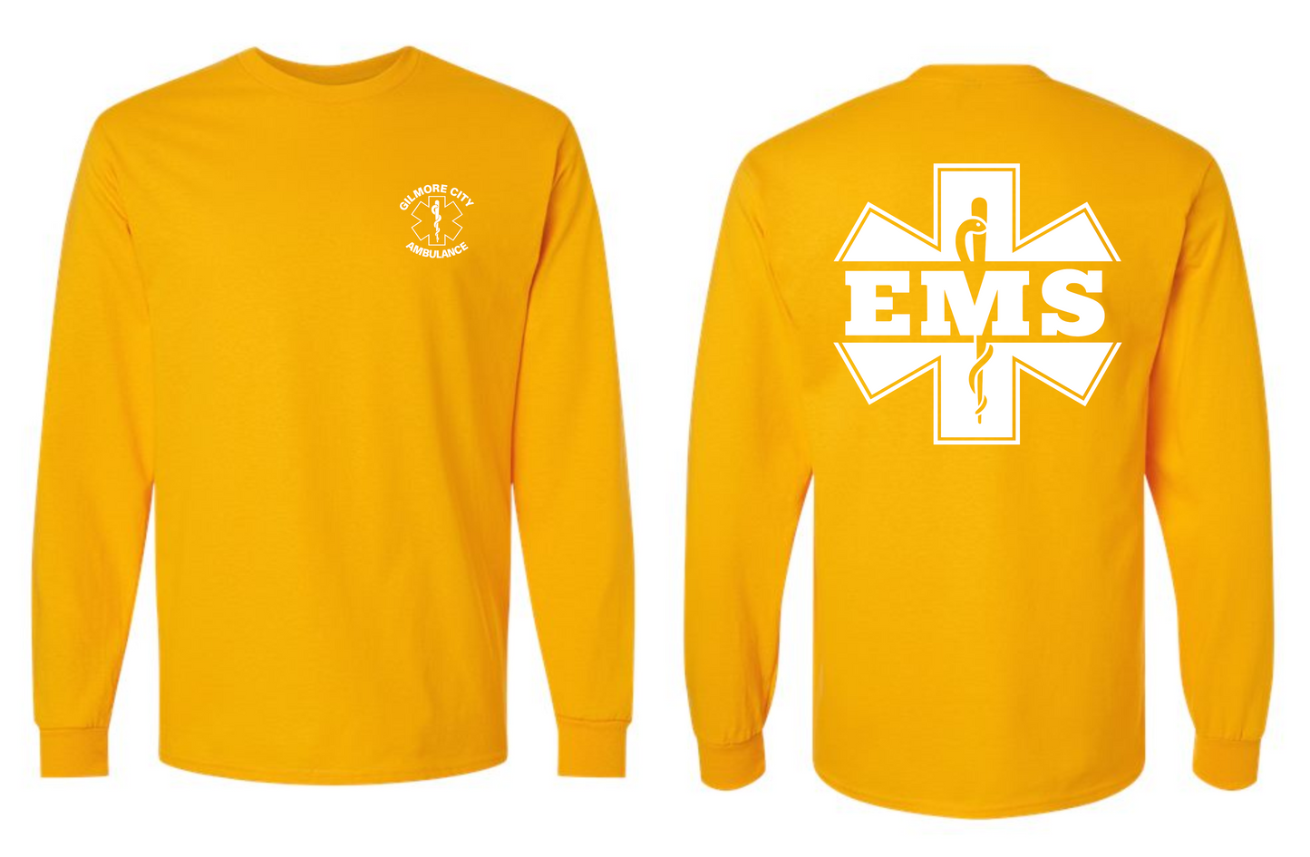 Gilmore City Ambulance Gildan Unisex Ultra Cotton® Long Sleeve T-Shirt - 2400 (white logo)