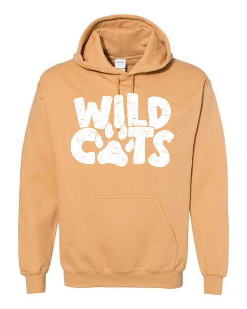 058Wildcats paw  Gildan Hooded Humboldt Wildcats 18500/185000B