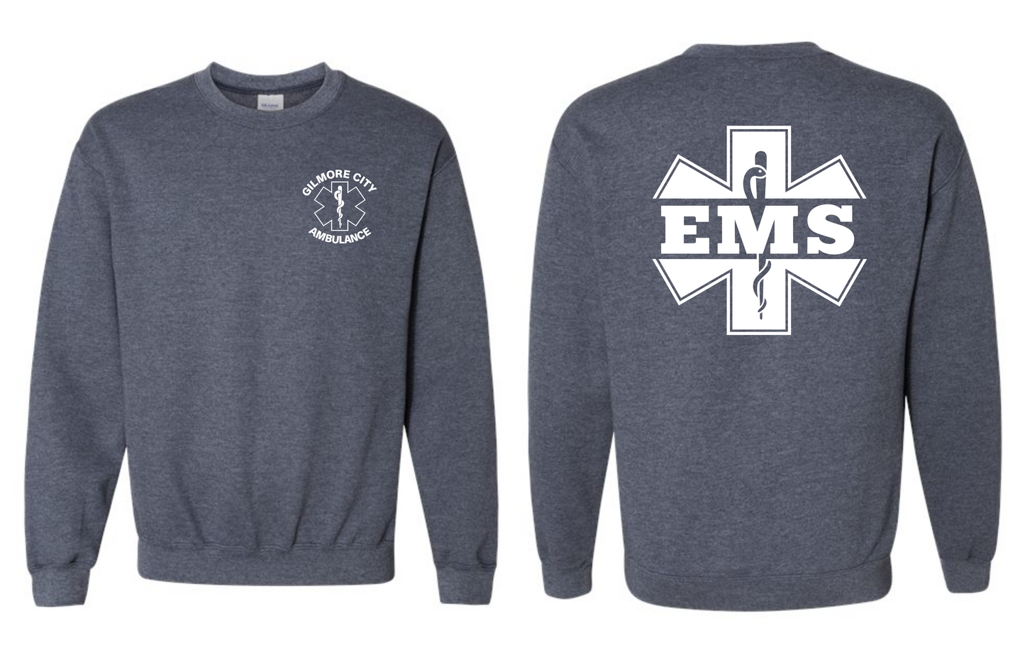 Gilmore City Ambulance Gildan Unisex Heavy Blend™ Crewneck Sweatshirt - 18000 (white logo)