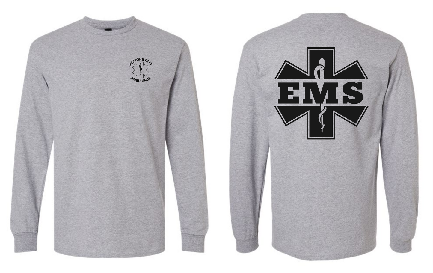 Gilmore City Ambulance Gildan Unisex Ultra Cotton® Long Sleeve T-Shirt - 2400 (black logo)