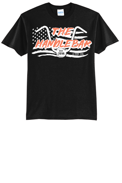 The Handlebar (black and orange logo) PC54 Port & Company® Core Cotton Tee
