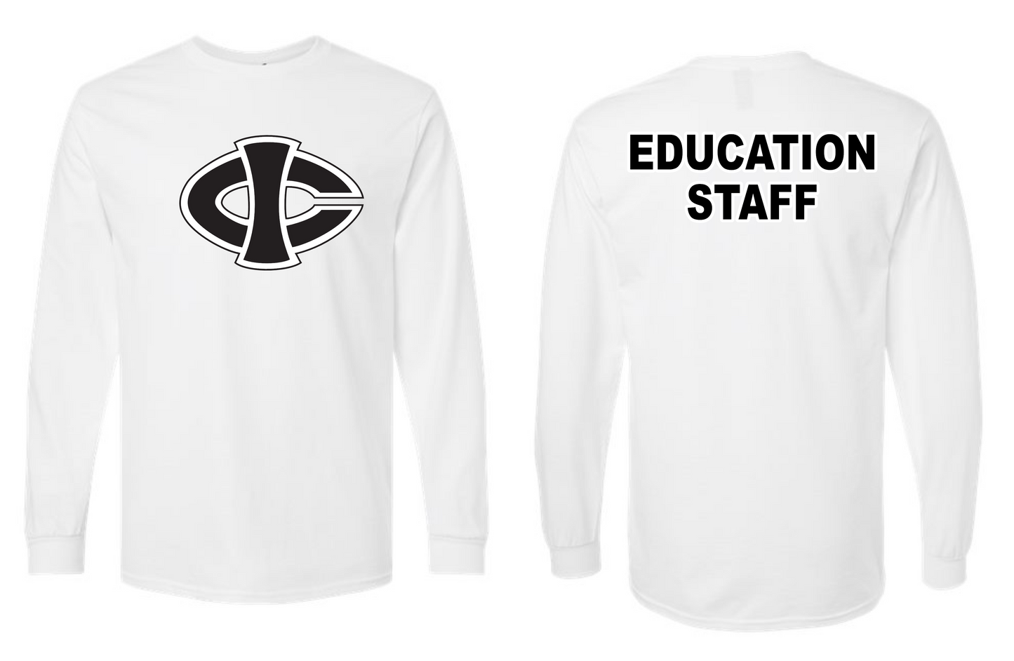 ICCC Gildan Unisex Ultra Cotton® Long Sleeve T-Shirt - 2400 (Black Logo Front & Back)
