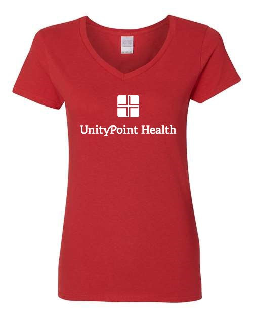 UPH (white logo) Gildan - Heavy Cotton™ Women’s V-Neck T-Shirt - 5V00L