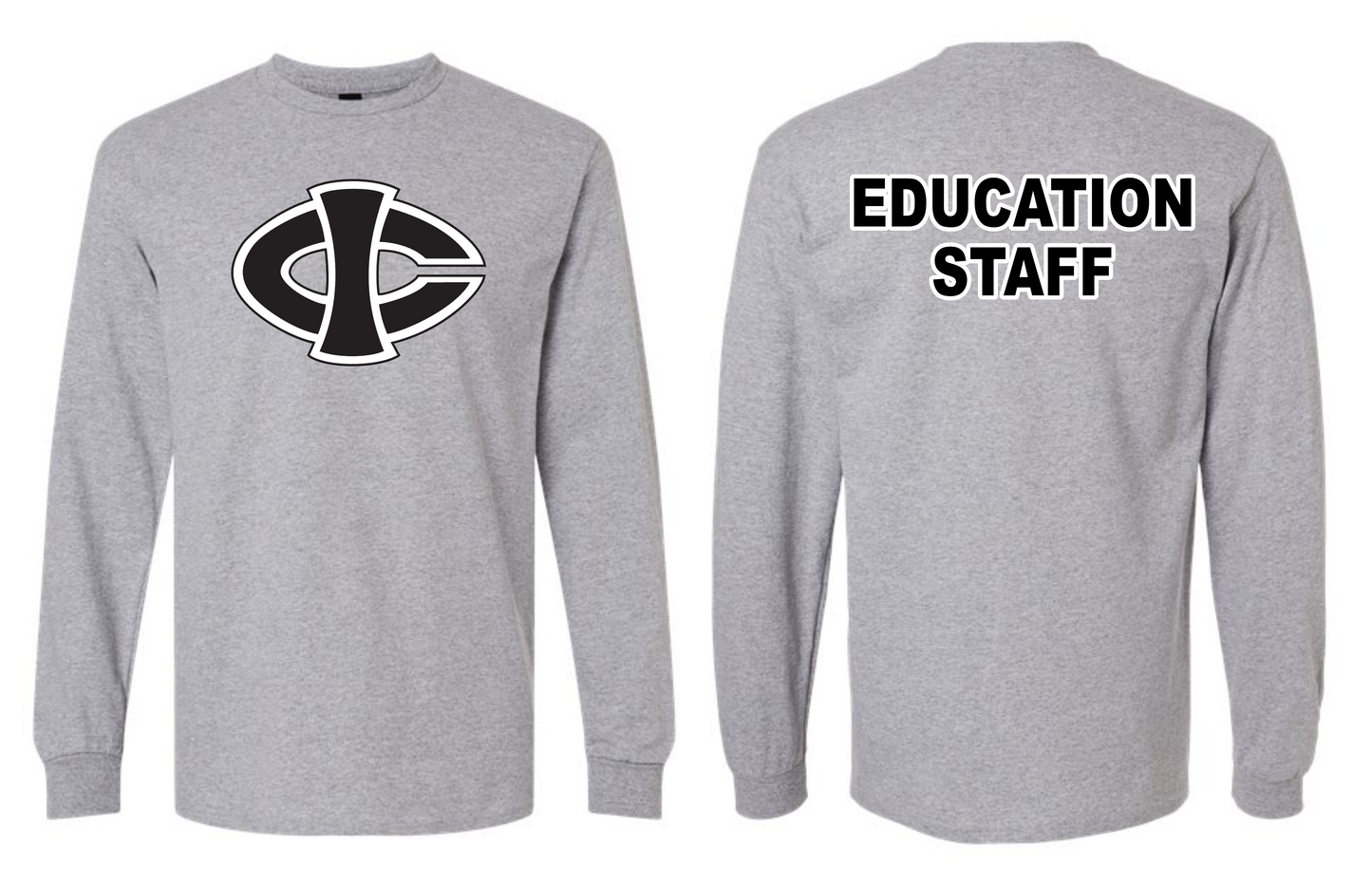 ICCC Gildan Unisex Ultra Cotton® Long Sleeve T-Shirt - 2400 (Black Logo Front & Back)