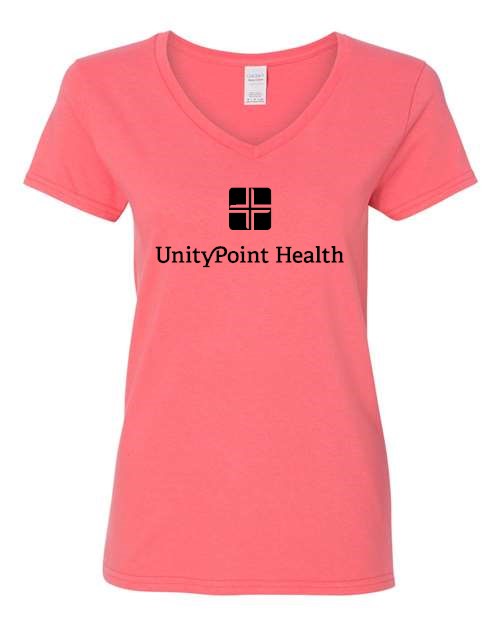 UPH (black logo) Gildan - Heavy Cotton™ Women’s V-Neck T-Shirt - 5V00L