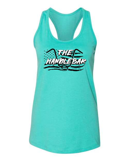 The Handlebar (black and white logo) BELLA + CANVAS Women's Jersey Racerback Tank - 6008