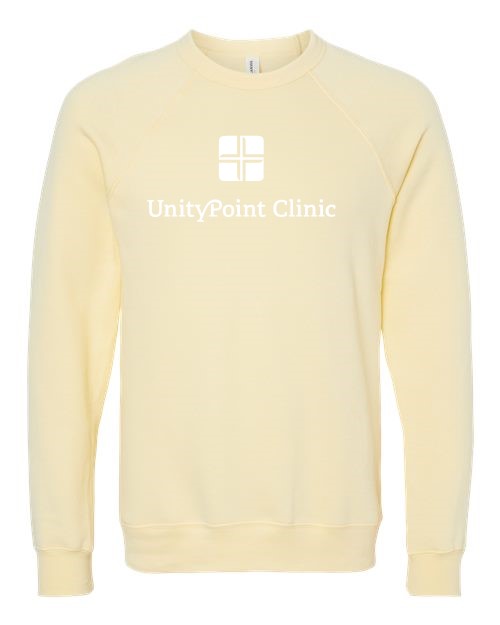 UPC (white logo) BELLA + CANVAS - Sponge Fleece Raglan Crewneck Sweatshirt - 3901