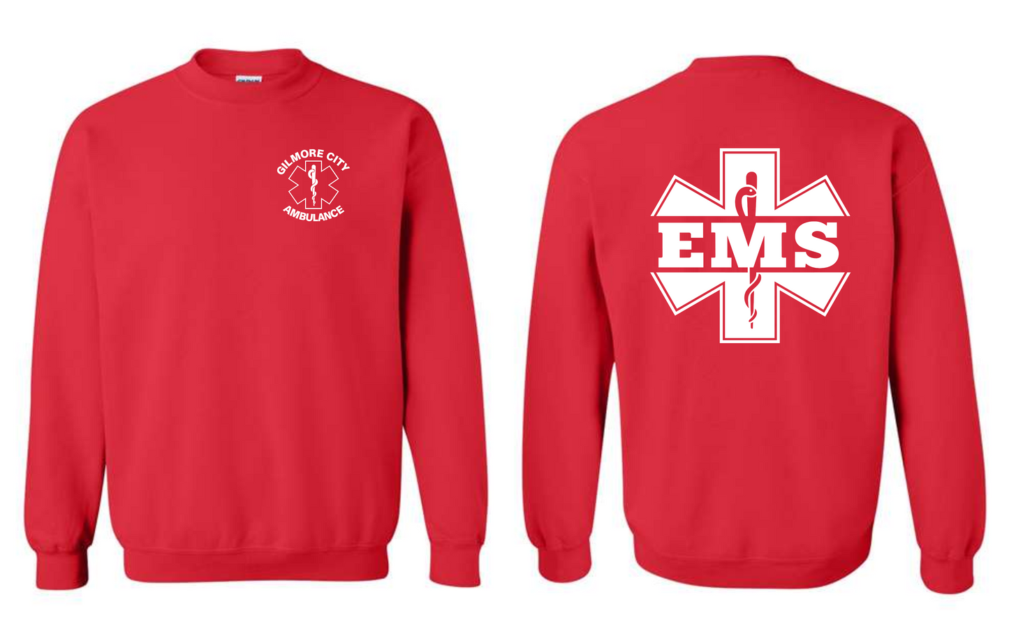 Gilmore City Ambulance Gildan Unisex Heavy Blend™ Crewneck Sweatshirt - 18000 (white logo)