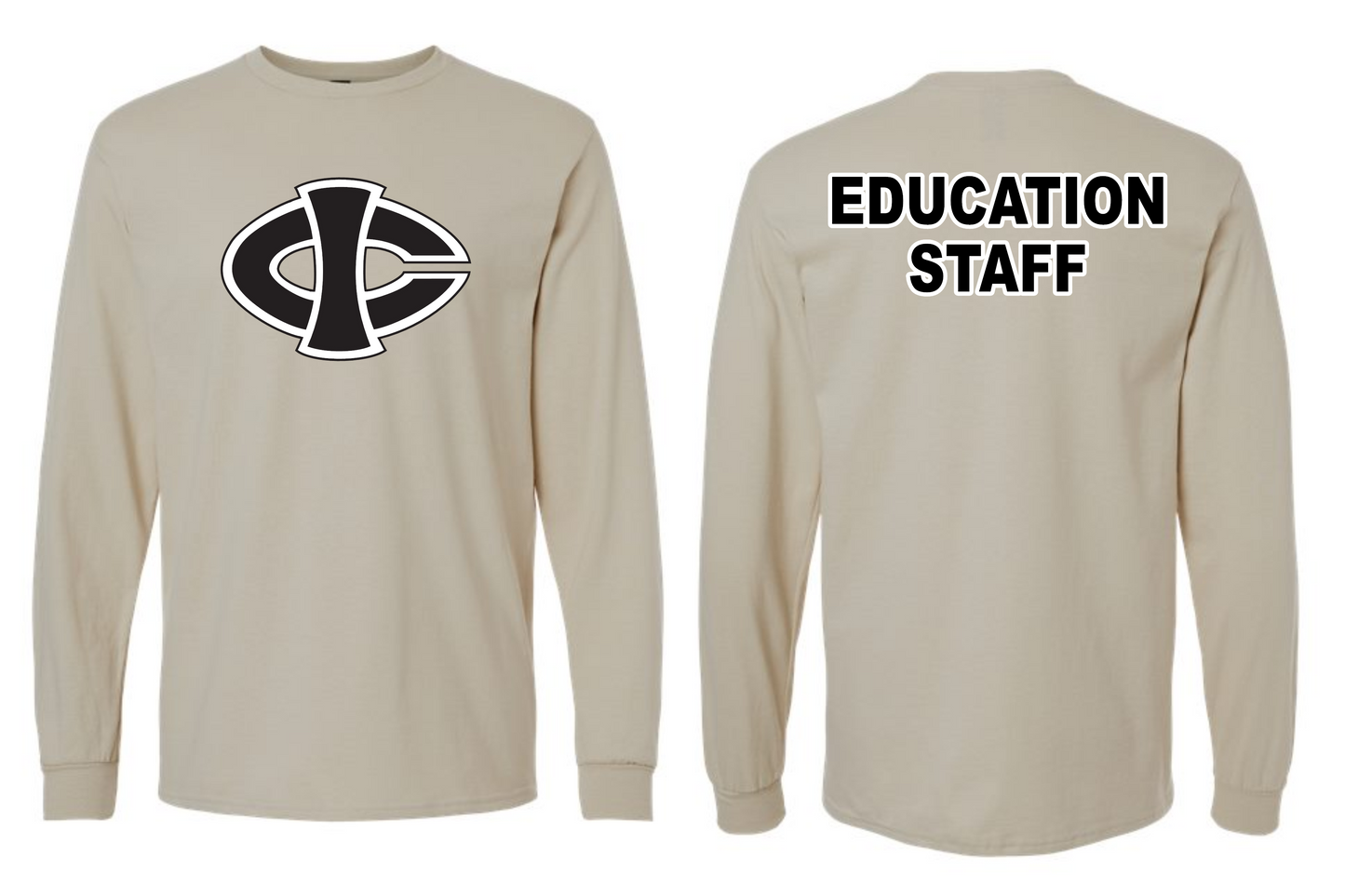 ICCC Gildan Unisex Ultra Cotton® Long Sleeve T-Shirt - 2400 (Black Logo Front & Back)