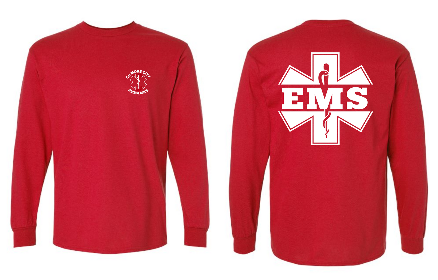 Gilmore City Ambulance Gildan Unisex Ultra Cotton® Long Sleeve T-Shirt - 2400 (white logo)