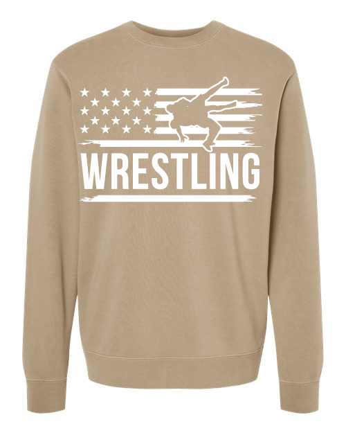 wrestling flag Independent Trading Co. - Midweight Pigment-Dyed Crewneck Sweatshirt - PRM3500