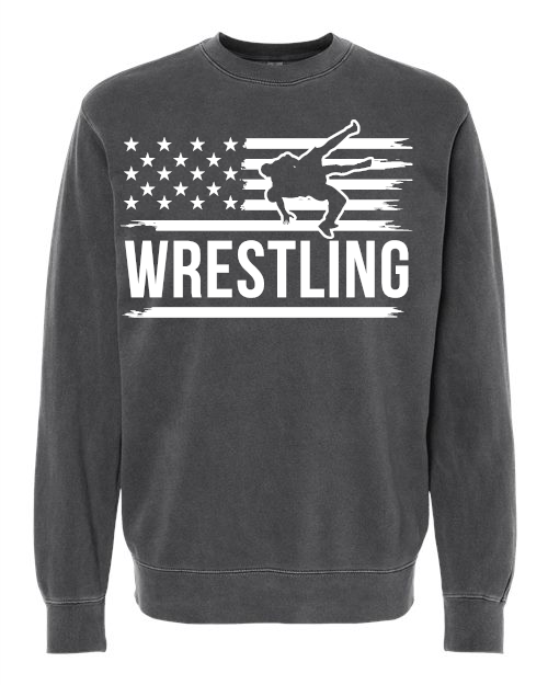 wrestling flag Independent Trading Co. - Midweight Pigment-Dyed Crewneck Sweatshirt - PRM3500