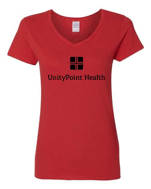 UPH (black logo) Gildan - Heavy Cotton™ Women’s V-Neck T-Shirt - 5V00L