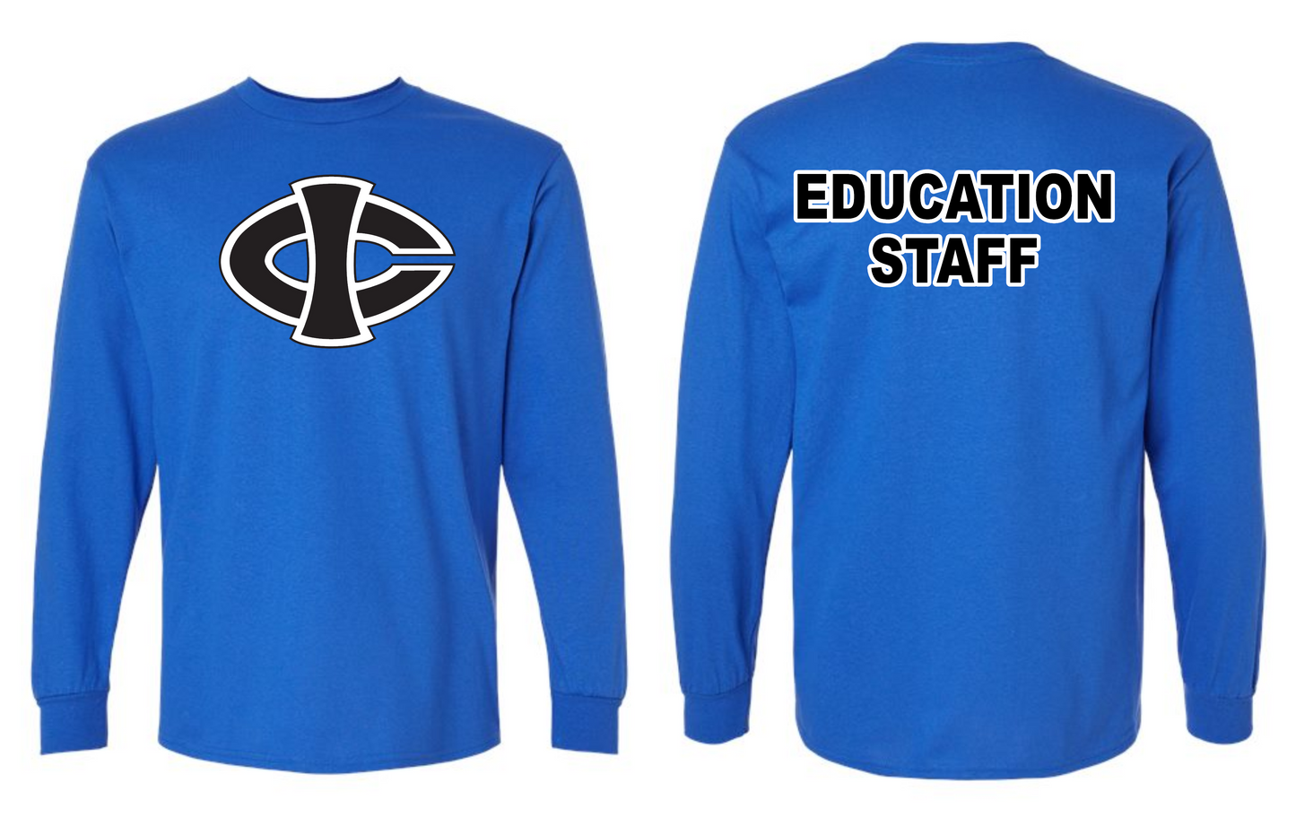 ICCC Gildan Unisex Ultra Cotton® Long Sleeve T-Shirt - 2400 (Black Logo Front & Back)