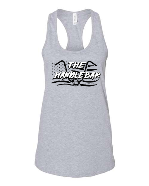 The Handlebar (black and white logo) BELLA + CANVAS Women's Jersey Racerback Tank - 6008