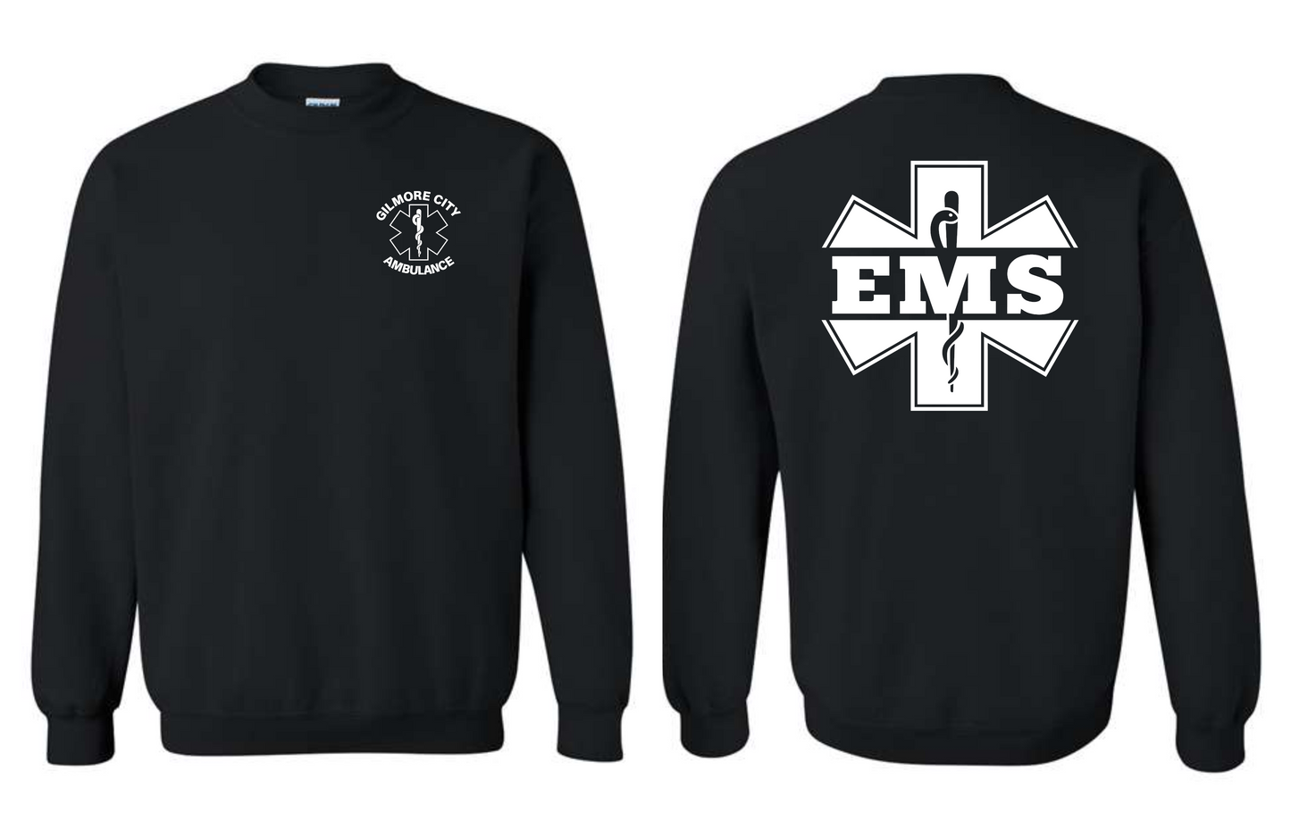 Gilmore City Ambulance Gildan Unisex Heavy Blend™ Crewneck Sweatshirt - 18000 (white logo)