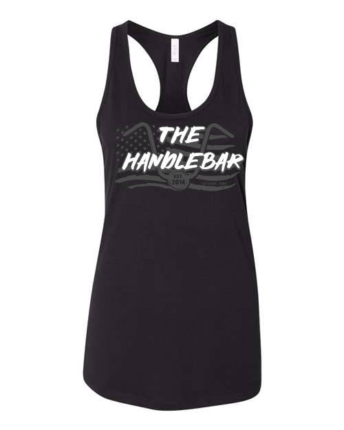 The Handlebar (black and white logo) BELLA + CANVAS Women's Jersey Racerback Tank - 6008