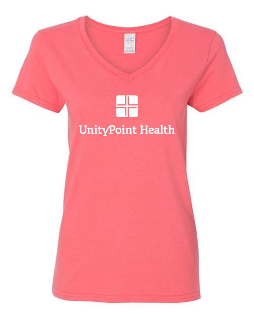 UPH (white logo) Gildan - Heavy Cotton™ Women’s V-Neck T-Shirt - 5V00L