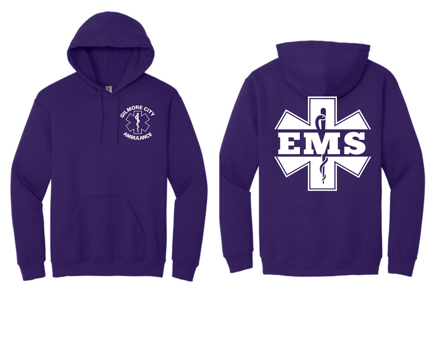 Gilmore City Ambulance  Gildan® Heavy Blend™ Hooded Sweatshirt (white logo)