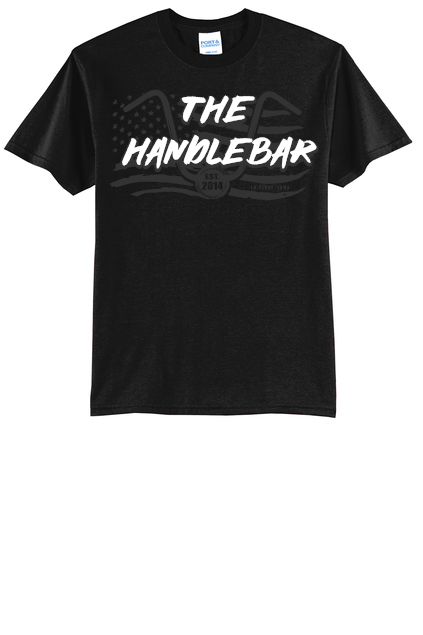 The Handlebar (black and white logo)  Port & Company® TALL Core Blend Tee PC55T