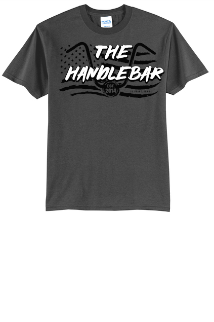 The Handlebar (black and white logo)  Port & Company® TALL Core Blend Tee PC55T