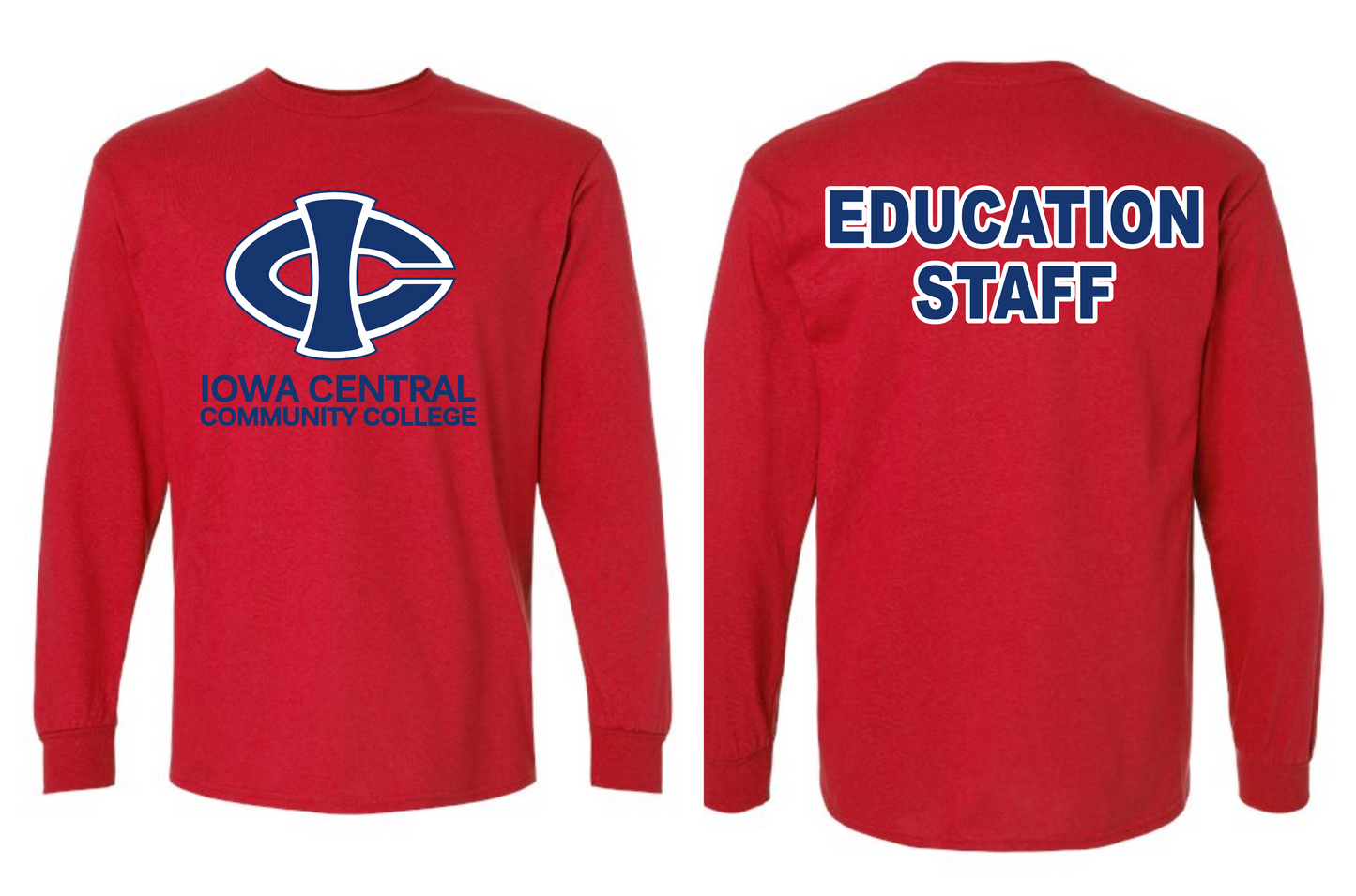 ICCC Gildan Unisex Ultra Cotton® Long Sleeve T-Shirt - 2400 (Blue Logo Front & Back)