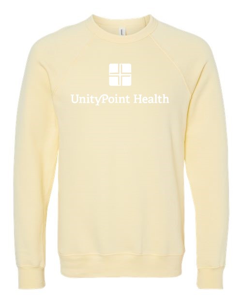 UPH (white logo) BELLA + CANVAS - Sponge Fleece Raglan Crewneck Sweatshirt - 3901