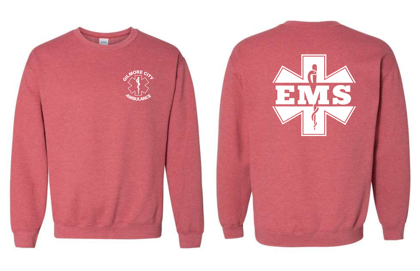 Gilmore City Ambulance Gildan Unisex Heavy Blend™ Crewneck Sweatshirt - 18000 (white logo)