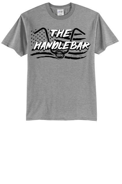 The Handlebar (black and white logo)  Port & Company® TALL Core Blend Tee PC55T