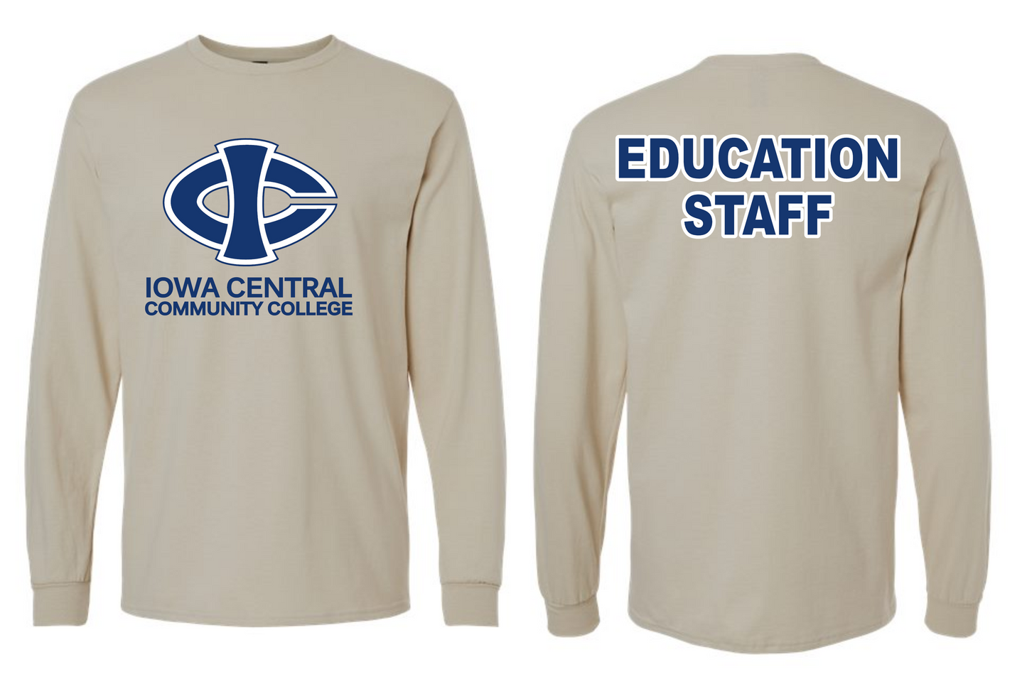 ICCC Gildan Unisex Ultra Cotton® Long Sleeve T-Shirt - 2400 (Blue Logo Front & Back)
