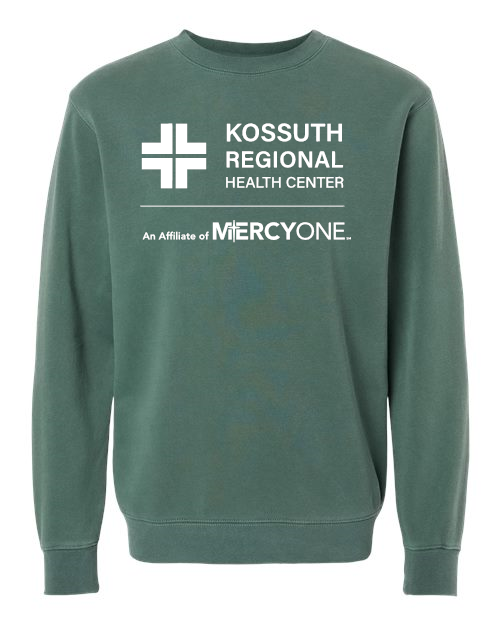 KRHC (white logo) Independent Trading Co. - Midweight Pigment-Dyed Crewneck Sweatshirt - PRM3500