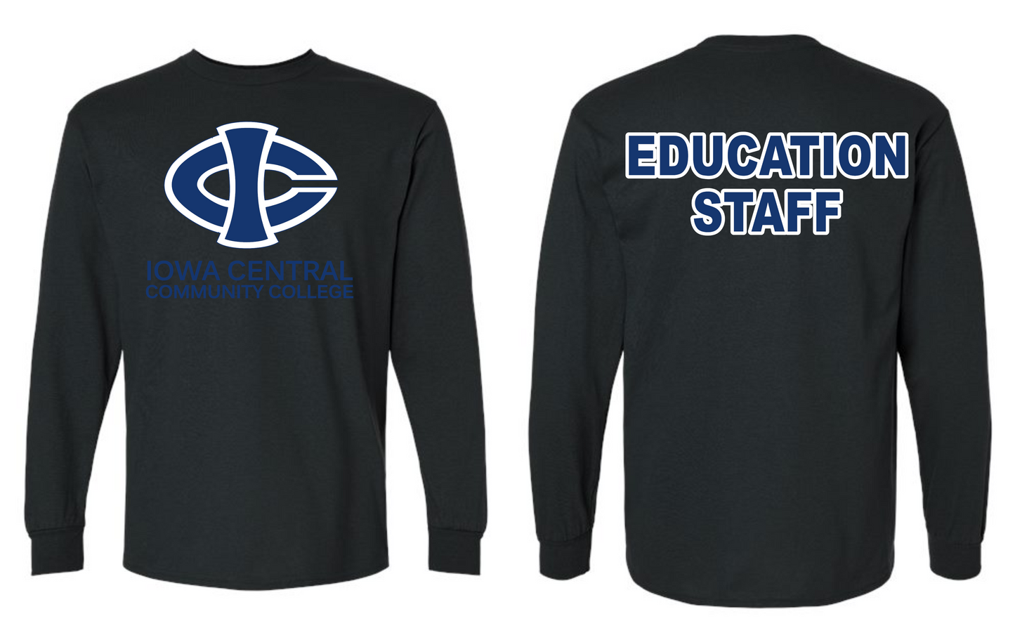 ICCC Gildan Unisex Ultra Cotton® Long Sleeve T-Shirt - 2400 (Blue Logo Front & Back)