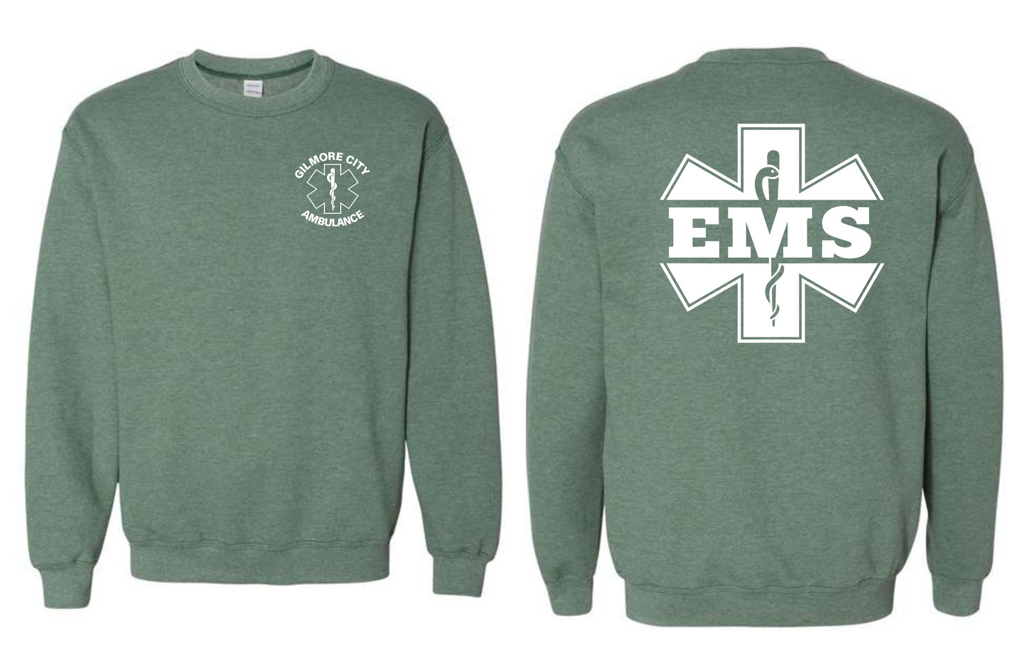 Gilmore City Ambulance Gildan Unisex Heavy Blend™ Crewneck Sweatshirt - 18000 (white logo)