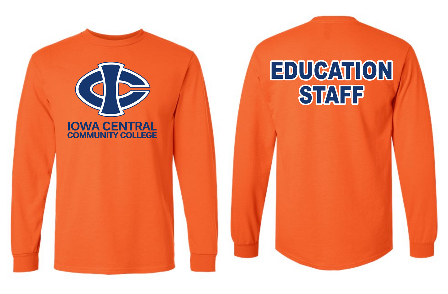 ICCC Gildan Unisex Ultra Cotton® Long Sleeve T-Shirt - 2400 (Blue Logo Front & Back)