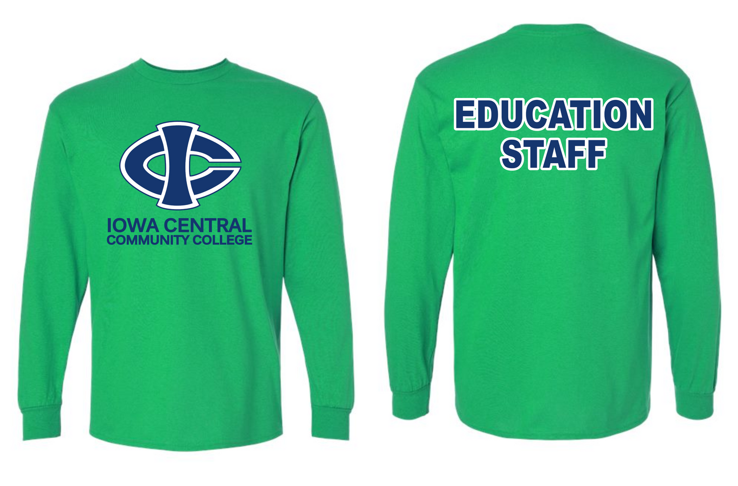 ICCC Gildan Unisex Ultra Cotton® Long Sleeve T-Shirt - 2400 (Blue Logo Front & Back)