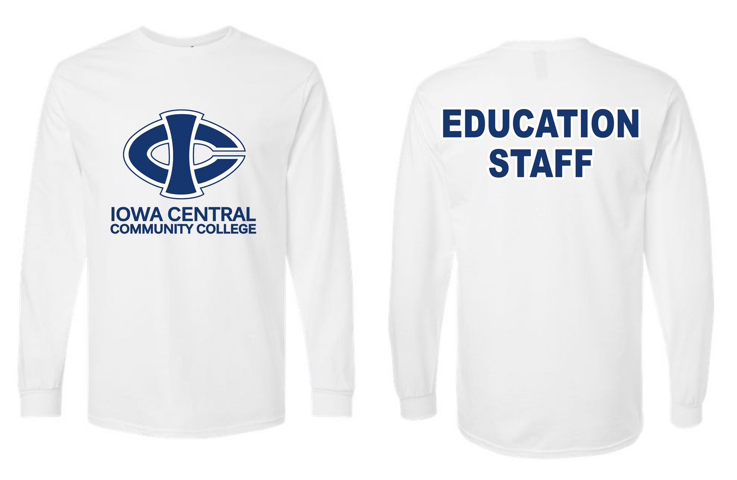 ICCC Gildan Unisex Ultra Cotton® Long Sleeve T-Shirt - 2400 (Blue Logo Front & Back)