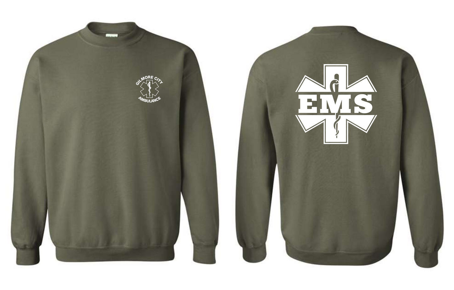Gilmore City Ambulance Gildan Unisex Heavy Blend™ Crewneck Sweatshirt - 18000 (white logo)